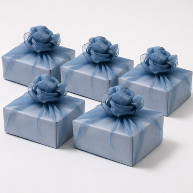 미담 크리스탈 보자기 선물 포장용 30x30cm, 5개, 블루