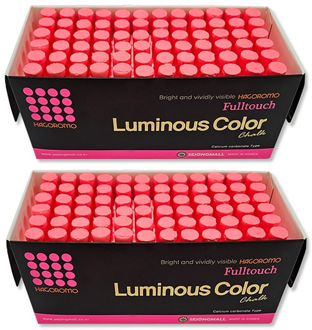 하고로모 분필 72개 세트 백색 3색 5색, 형광 핑크 2박스
