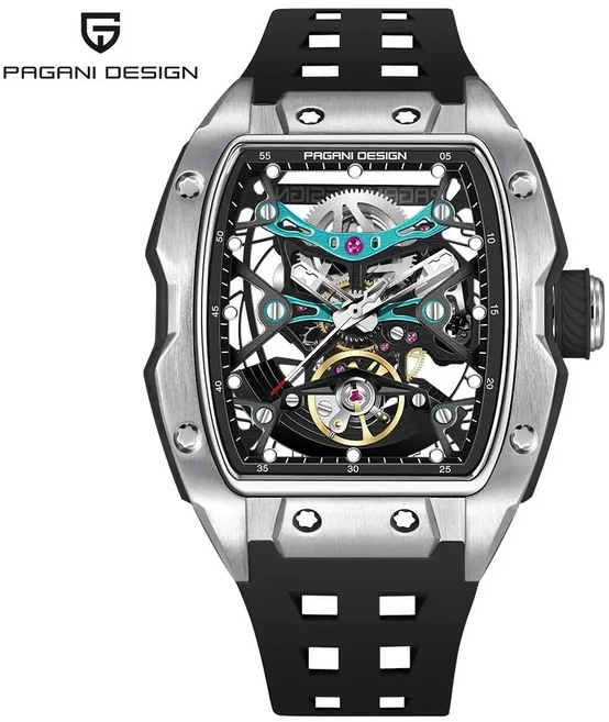 PAGANI DESIGN 남성호환 자동 식 손목시계 캐주얼 스켈레톤 사파이어 스테인리스 스틸 패션 PDYS018