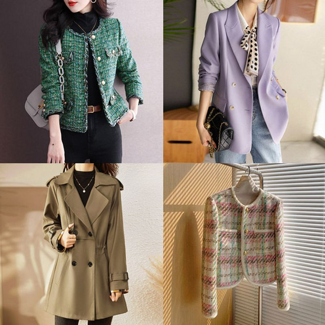 무드무드 택1 아우터 트위드 트렌치 자켓 점퍼 하이퀄러티아우터