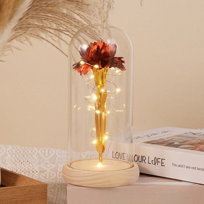 LED 카네이션 인테리어 램프 무드등 꽃조명 어버이날 감사 선물, 레드 1개, 1개