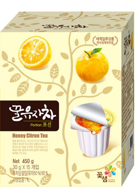 꽃샘식품 꿀유자차 포션, 30g, 15개입, 1개