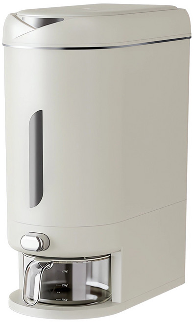 ZOZOFO 원터치 쌀통 밀폐 방습 쌀보관함 쌀 보관함 용기 밀폐 디스펜서, 1개, 화이트