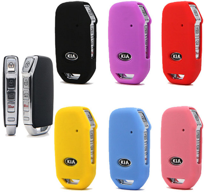 실리콘 자동차 키 케이스 키홀더 키 커버, 14.K-4, 퍼플