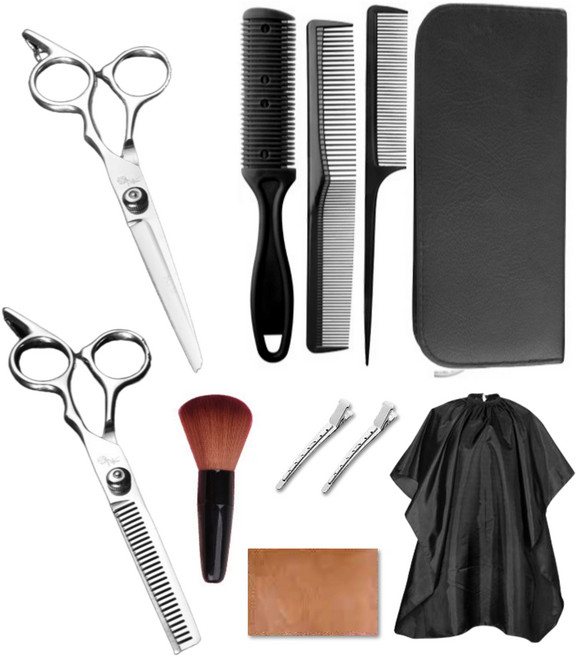 시크하우스 미용가위 전문가용 가정용 1세트, 1개, 블랙