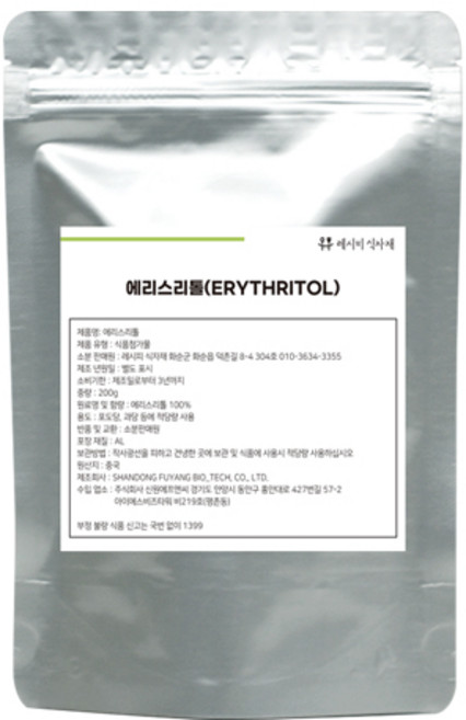 대체감미료 100% 에리스리톨 분말, 1개, 200g