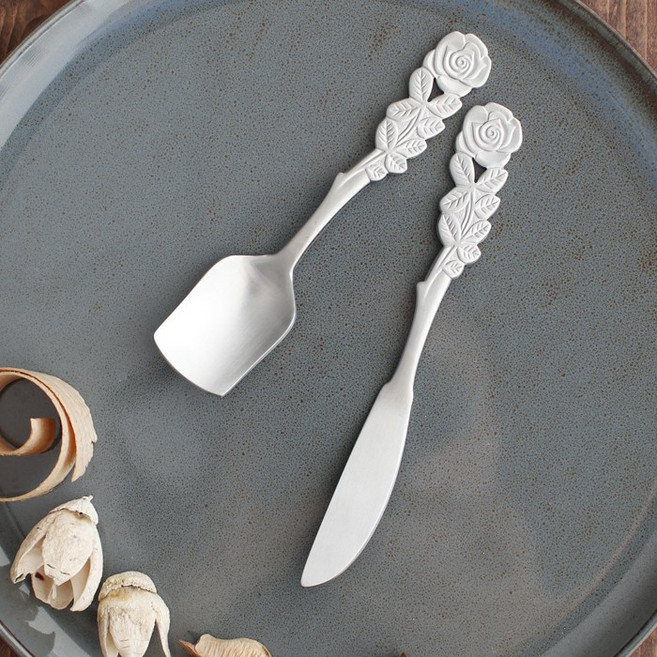 장미 유아 버터나이프 아이스크림스푼, 1개