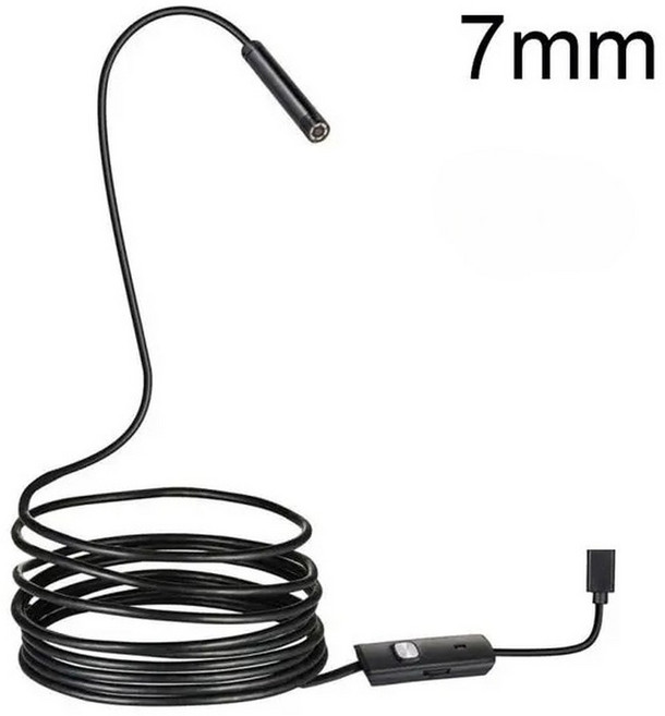 5 7MM 안드 내시경 3 1 USB/ USB/Type C 검사 카메라 스마트폰용 방수, 1m, 7 mm, 1개