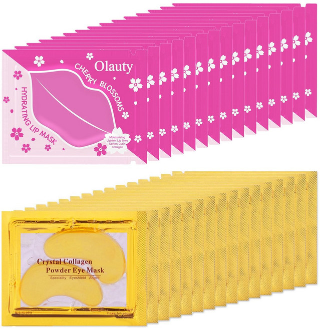 크루 30쌍 립 및 마스크 세트 눈가 부어오르는 눈을 위한 크리스탈 콜라겐 언더 효과적으로 스킨케어 벌크 페이스 바첼로렛 파티 추천 행오버 키트, Set A