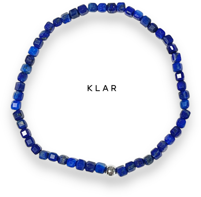 클라(KLAR) 천연 라피스라줄리(Lapis Lazuli) 사각컷팅 원석팔찌 (3~4미리)