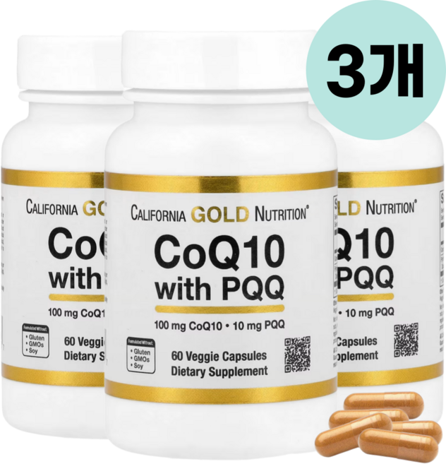 CGN 코큐텐PQQ 코큐10 CoQ10PQQ 코엔자임큐텐 100mg 60캡슐 3개