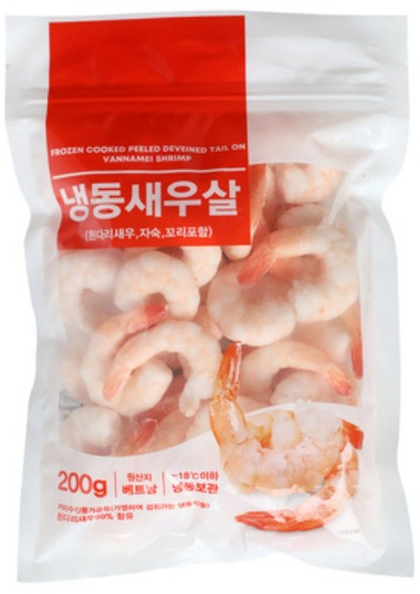 칵테일새우 베트남 흰다리새우 꼬리포함, 19개, 200g