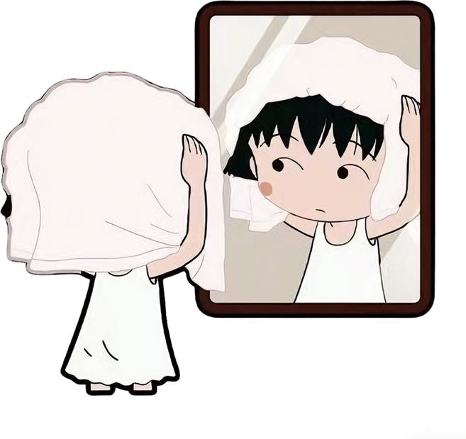 미리아 홈데코 스티커 추천 마루코는 아홉살 욕실거울 스티커, 목욕 후 1장+머리 말리기 1장