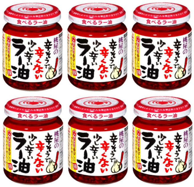 일본 모모야 라유 고추기름 여섯개 세트, 1개, 660g