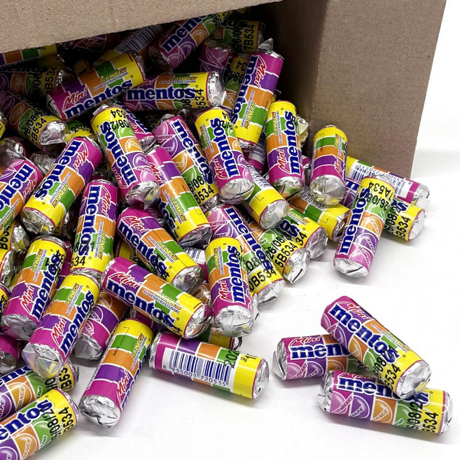 멘토스 미니멘토스 뉴레인보우 대용량 간식용 사탕, 60개