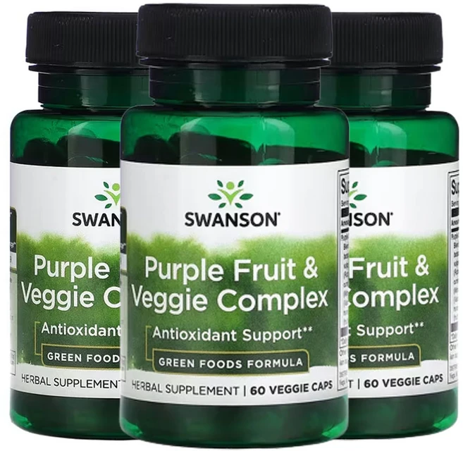 스완슨 자색 열매 및 채소 복합체 베지 캡슐, 3개, 60정 - 쿠팡