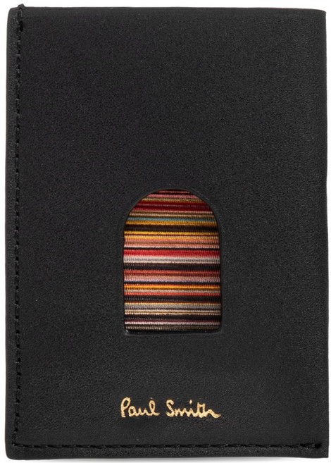 폴스미스 스트라이프 레더 카드홀더
