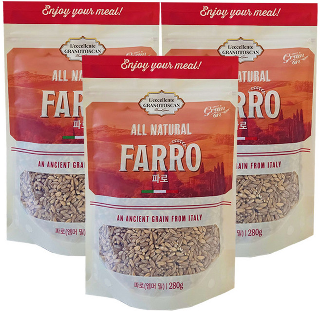 르셀란테그라노토스칸 그레인온 파로 엠머 밀, 280g, 3개