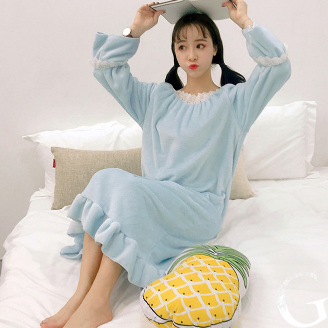 GSL001 귀염웨이브 롱 원피스 잠옷