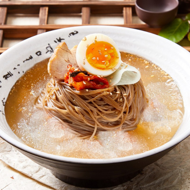 (양념 비빔장 무료 증정) 시원한 얼음냉면 메밀냉면 개별포장 200g + 동치미 육수, 10개