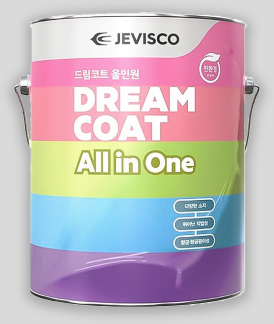 제비스코 드림코트 에그쉘광 3.8L 친환경 벽지페인트 셀프페인트 DIY 수성페인트, 화이트, 1개