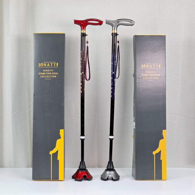 국산 SS 비나띠 네발지팡이 경량 카본 350g 사발지팡이 4발지팡이 환자용 스텐딩 사발이 노인 장기요양 복지용구 실버용품 요양등급, 와인, 일반구매, 1개