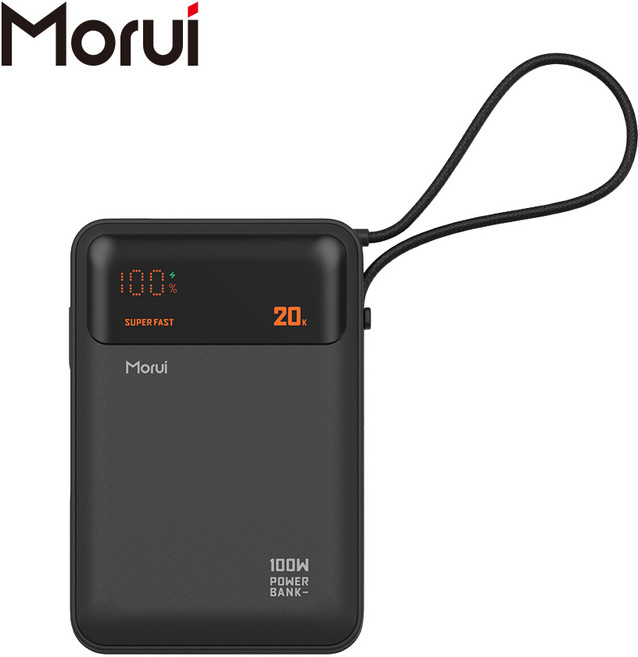Morui 모루이 보조배터리 노트북 PD PPS 100w 20000mAh 대용량 초고속3.0 갤럭시 아이폰 여행용 게임용 기내반입, 블랙, MT-P10X