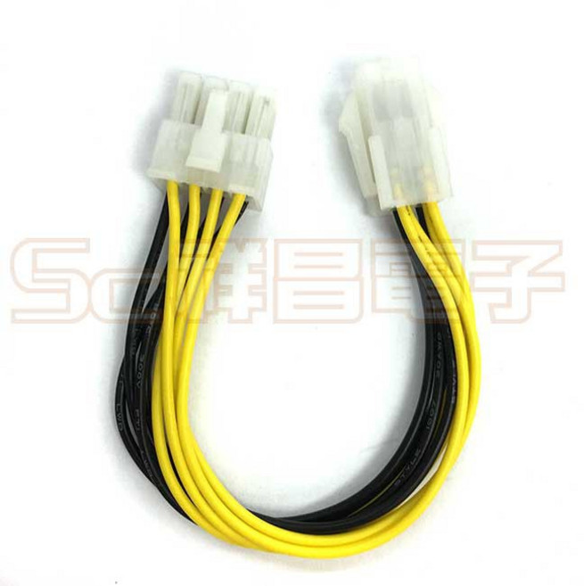 祥昌電子 PW-31 主機板電源線 4pin 轉 8pin 轉接線, 1個