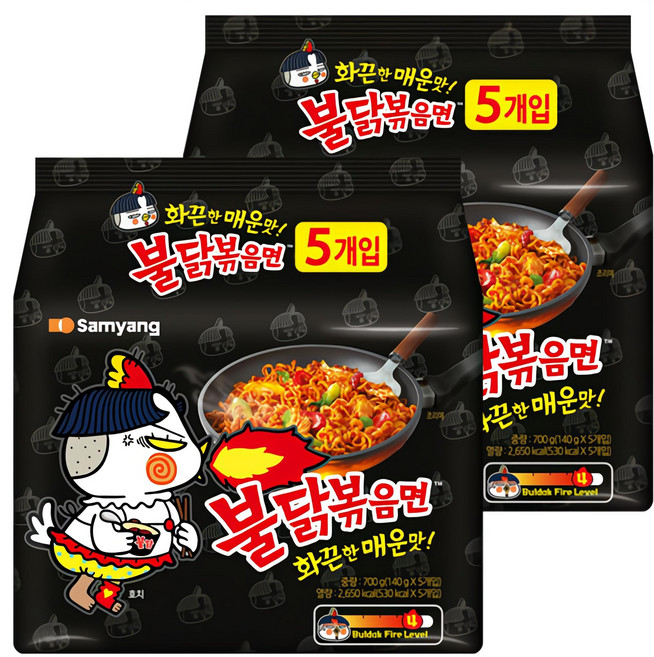 Buldak Ramen 火辣雞肉風味鐵板炒麵 140g, 10包