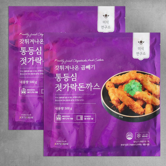 미식연구소 갓튀겨나온 곱빼기 통등심 젓가락 돈까스 (냉동), 500g, 1개