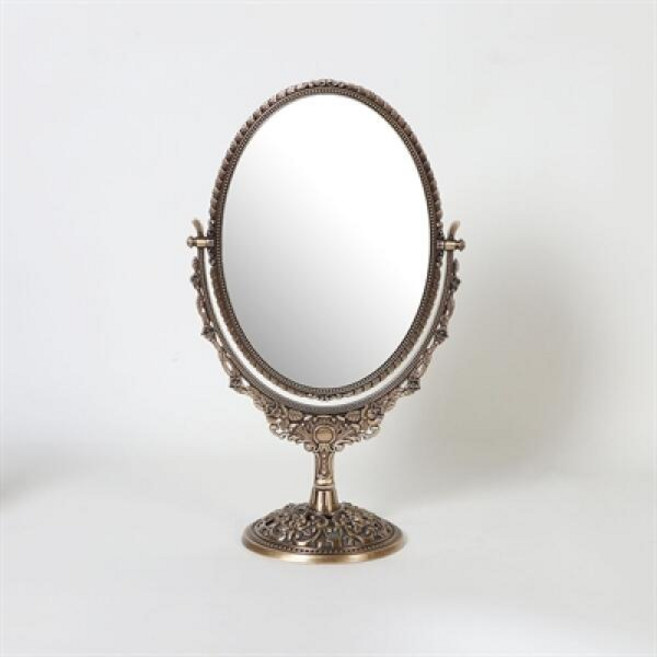 크레디스 엔틱메탈 스텐딩 장미 화장대거울 라지, 주석