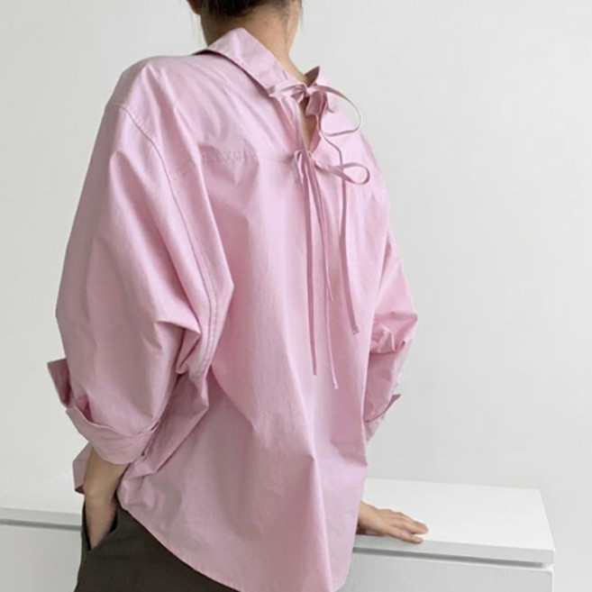 다예패션 벌룬 박시 칠부소매 루즈핏 셔츠 면 국내생산