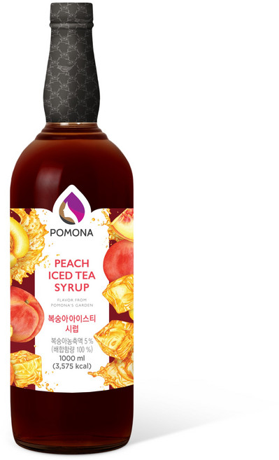 포모나 복숭아아이스티 시럽, 1L, 3개