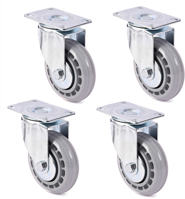 코랙코리아 무소음 인라인 우레탄 가구용 산업용 교체용 캐스터 바퀴, 1세트