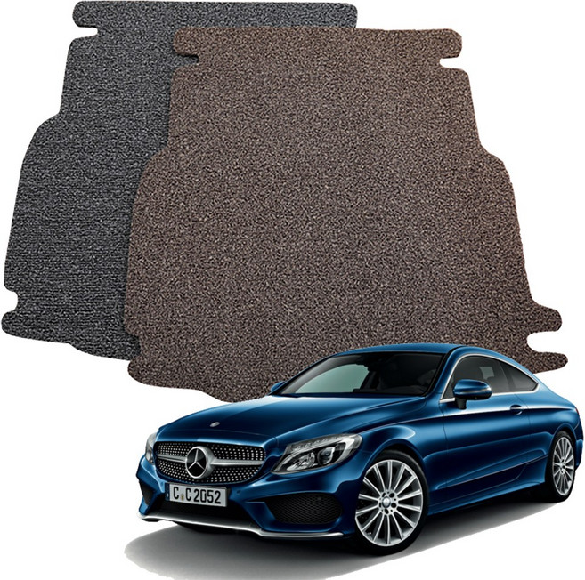 카마루 벤츠 C클래스 W204 W205 c205 a205 가죽트렁크매트, C205 쿠페 C200 (16~21), 블랙