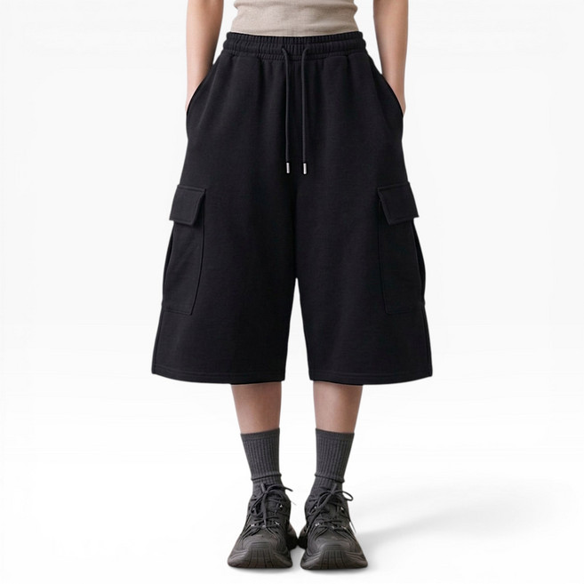 여성용 카고 와이드 버뮤다 팬츠