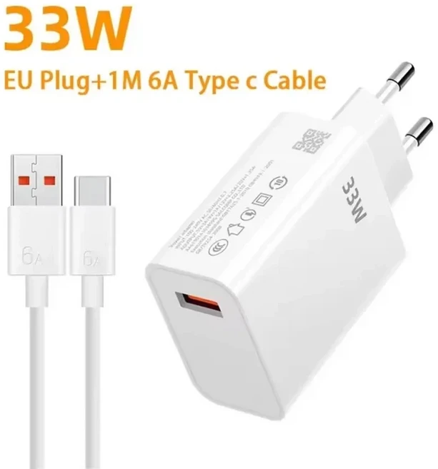 샤오미 터보 33W 고속 충전기 1M USB 호환 C 케이블 (포코 X3 NFC M4 11I 10T 5G 노트 9 프로용), 01 China Mainland, 1개, 01 33W EU
