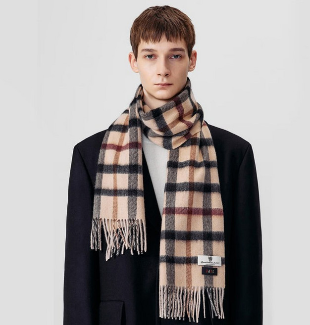 닥스 남녀공용 체크 캐시미어 양면 머플러 DBMU4F80