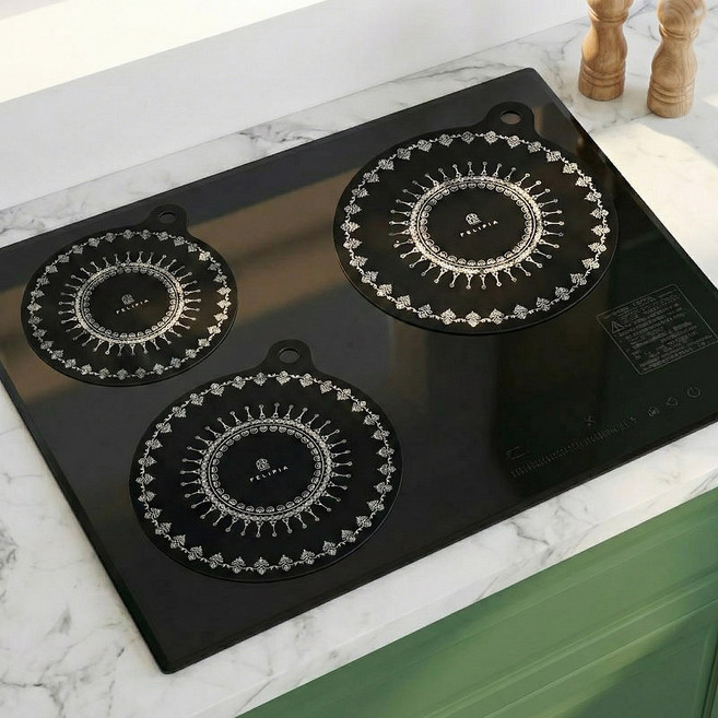 페리피아 실리콘 인덕션매트 빠넬 3종 세트 (소+중+대), 블랙, 1세트