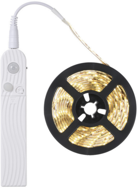 [건전지포함]리파니 붙이고 잘라쓰는 LED 줄조명 간접조명 센서등 건전지포함, 1개, 웜화이트 끈길이3M