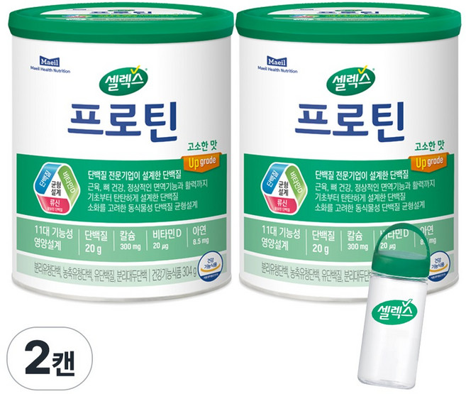 셀렉스 프로틴 고소한맛 2캔+사은품(보틀), 304g, 2개