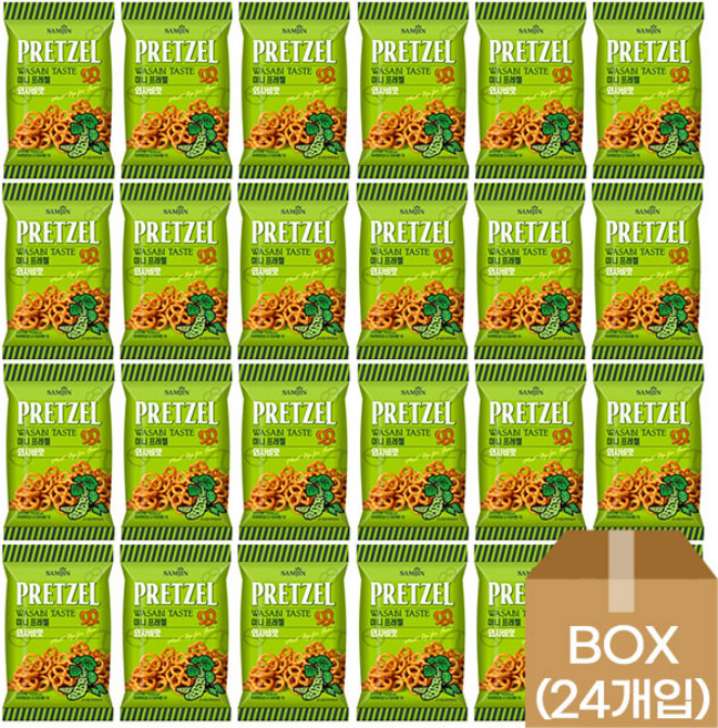 삼진)미니프레첼(와사비맛)-박스(24개입), 1, 70g