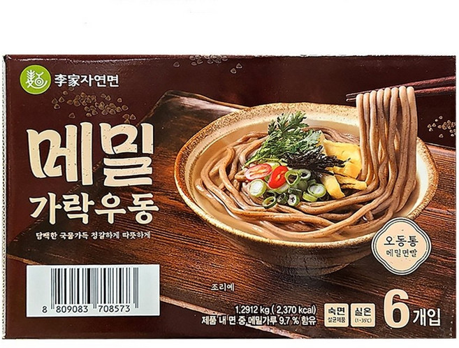 이가자연면 메밀 가락우동, 215.2g, 6개