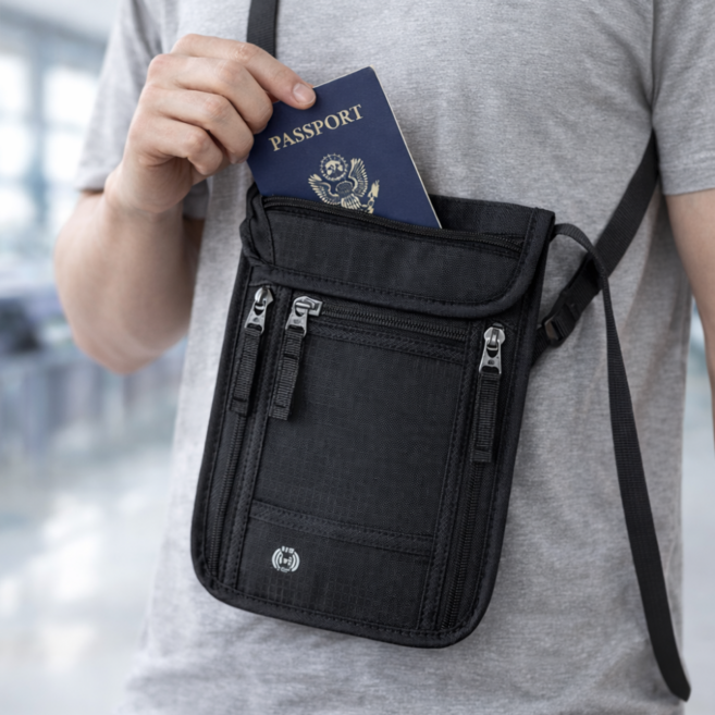 유즈오 여권가방 여행용크로스백 RFID차단