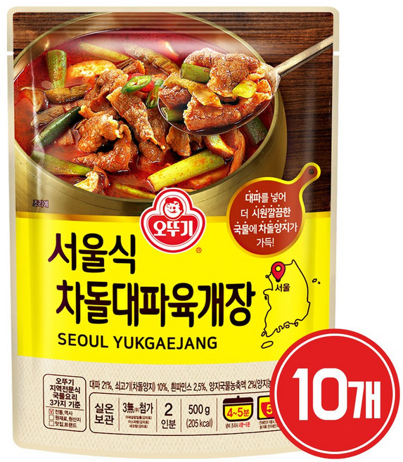 오뚜기 서울식 차돌 대파 육개장, 500g, 10개