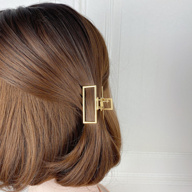 1+1 미니 사각 집게핀 데일리 스퀘어 헤어 집게 반묶음 옆머리 반머리