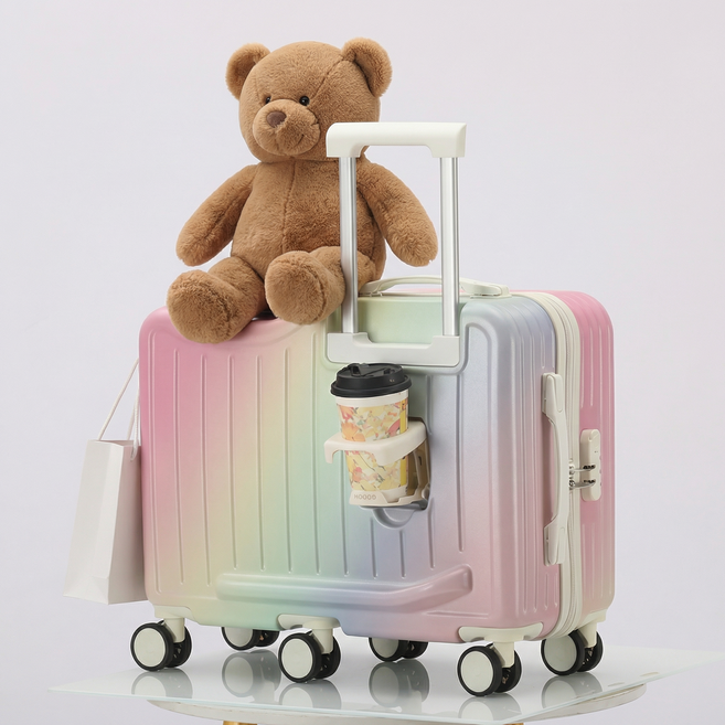 타는 캐리어 20인치 기내용 6륜 컵홀더 내장 무소음 캐스터