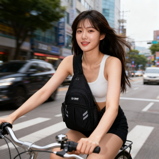 [야광 반사슬링백] 가벼운 초경량 가슴가방 대용량 수납으로 여행 등산 야간 라이딩까지 한번에! 안전함 UP