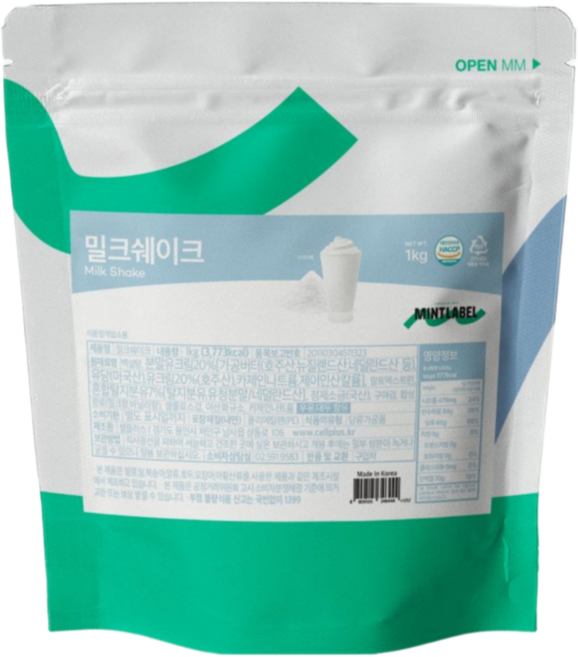 민트라벨 밀크쉐이크 파우더 1kg, 1개, 1개입