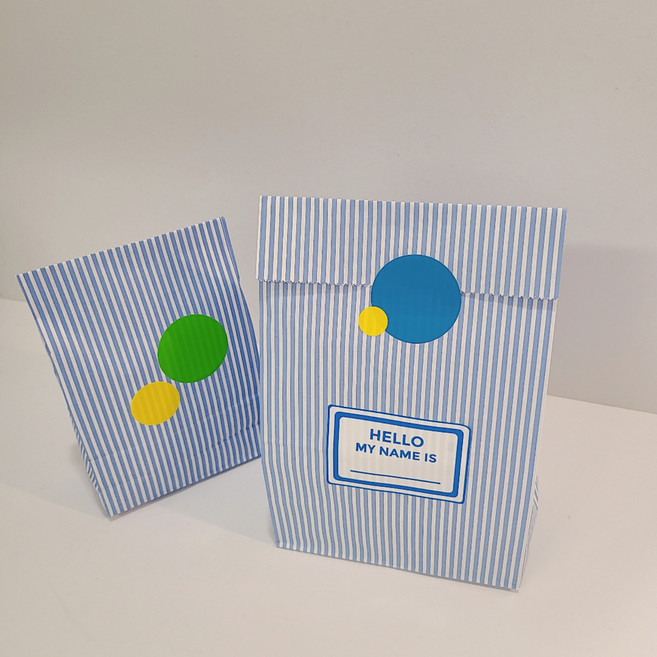 블루 스트라이프 페이퍼백 10p 줄무늬 각대봉투 포장 구디백, 블루스트라이프 S - 10p